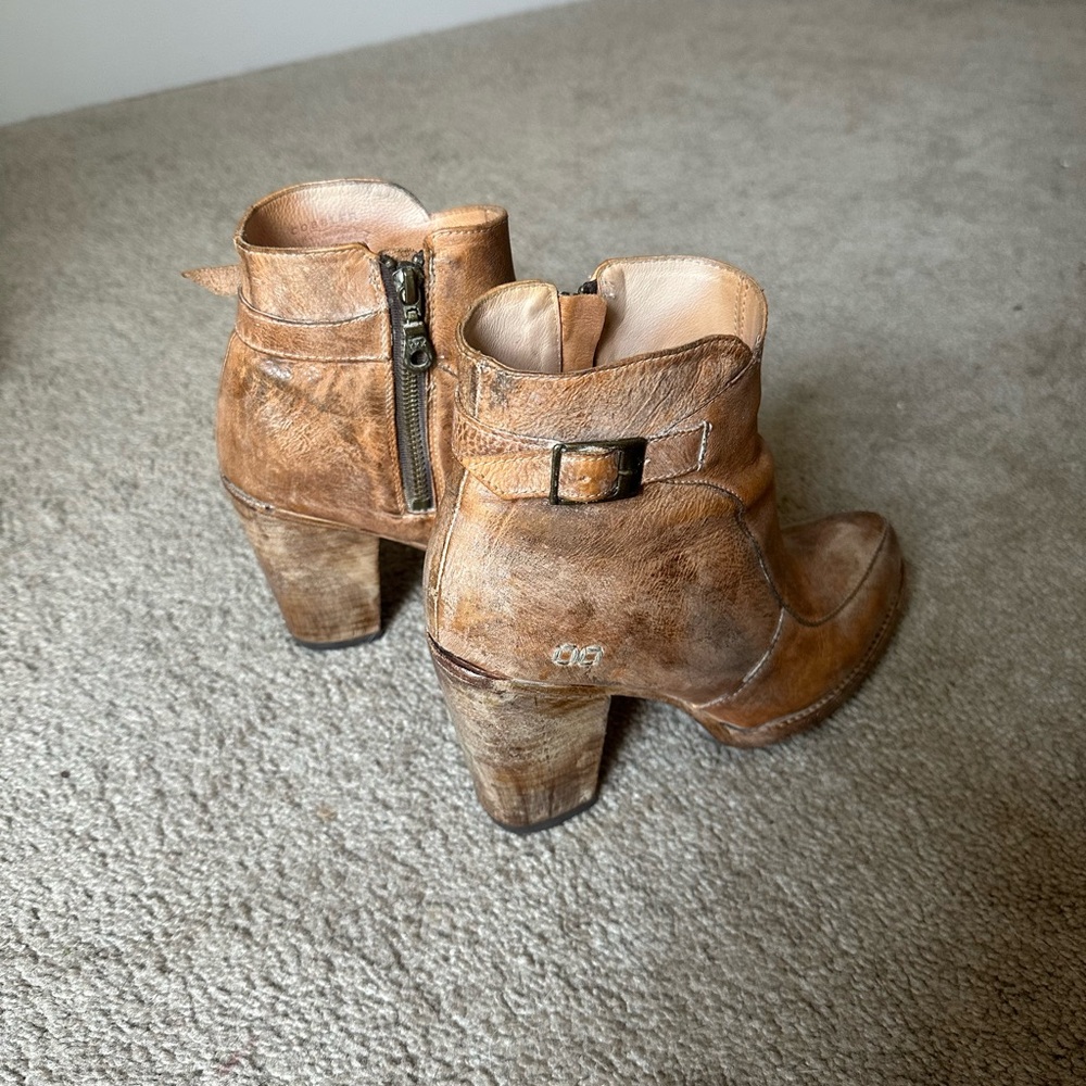 Bed Stu Brown Western Ankle Boots